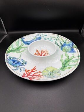 Beachy, Starfish, Seahorse,  Melamine Chip & Dip or Veggie Tray/Serving Platte